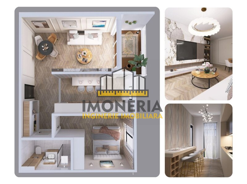 Titan 2 camere in bloc boutique, comision 0%  Compartimentare ideala   metrou 1 Dec.