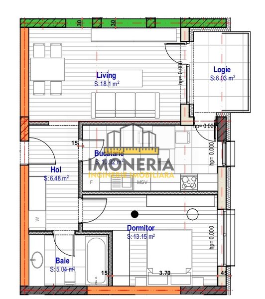 Titan 2 camere in bloc boutique, comision 0%  Compartimentare ideala   metrou 1 Dec.